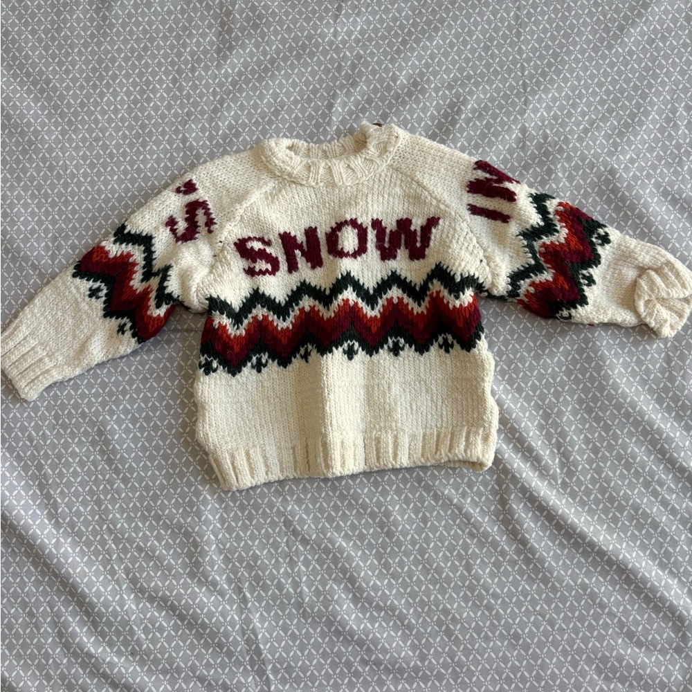 Zara Baby Knit Sweater “OMG IT’S SNOW ING” - 6-9 Months